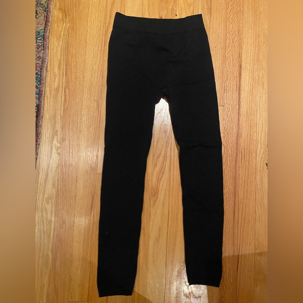 Fleece black leggings